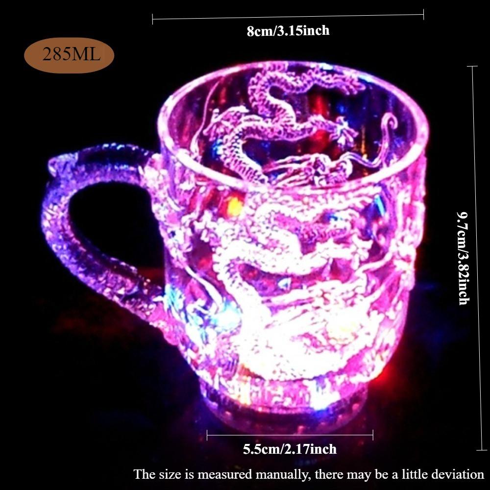 285ML Luminous Drinkware Cup LED Flashing Acrylic Drinking Induction Cup Pouring Induction Light Suitable for Whiskey Bar Party