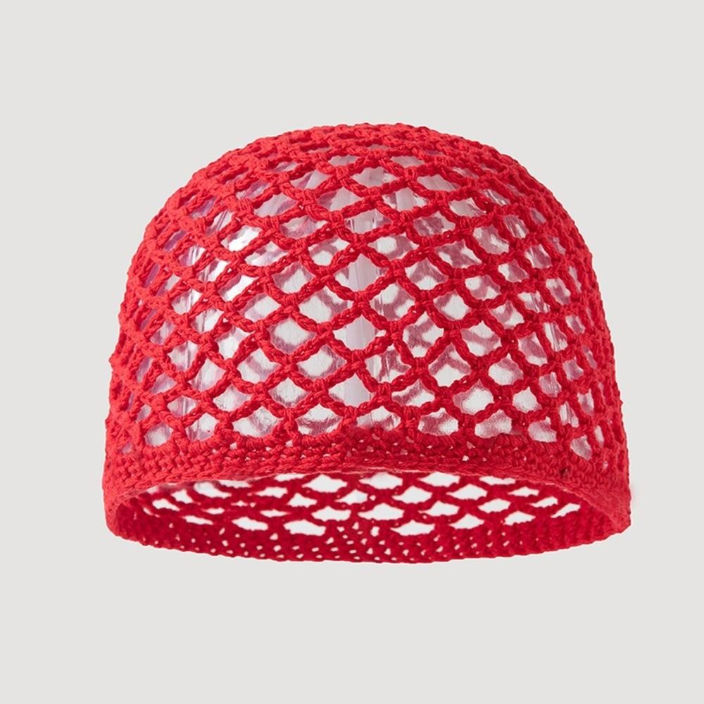 Hollowed Out Knitted Hat Hollow Out Crochet Cap Casual Beret Cap Women
