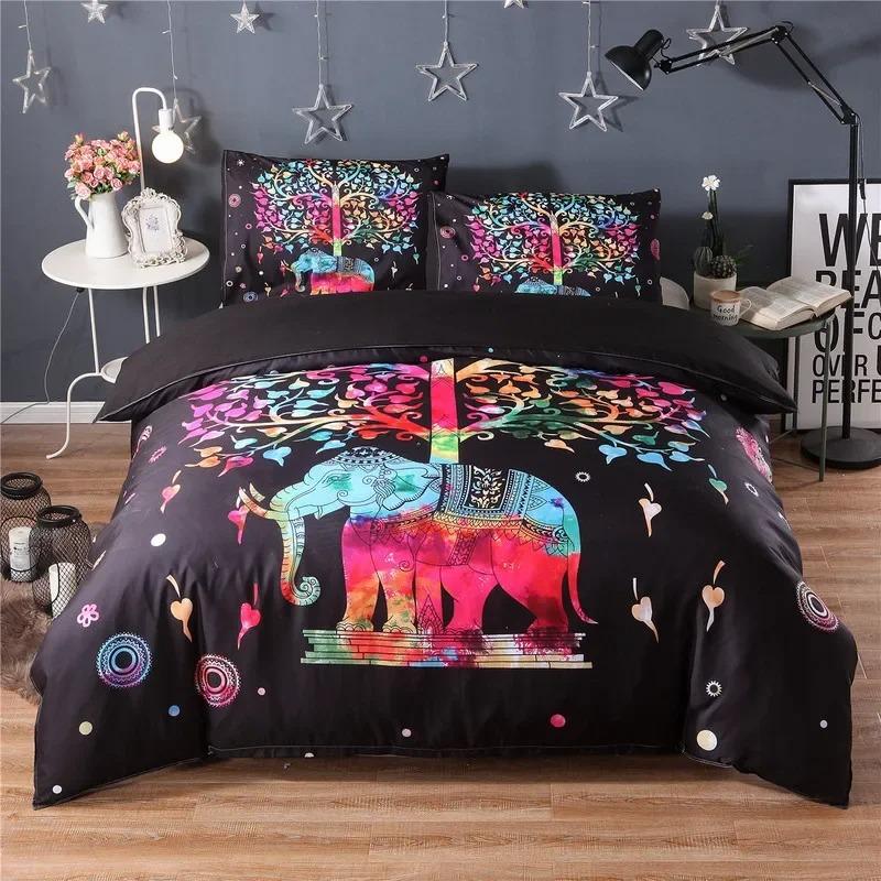 

Animal Elephant 3D Printingbedding Set Microfiber Home Textiles Twin Queen King Size Duvet Cover Sets Ethnic Style 70x133cm 2pcs