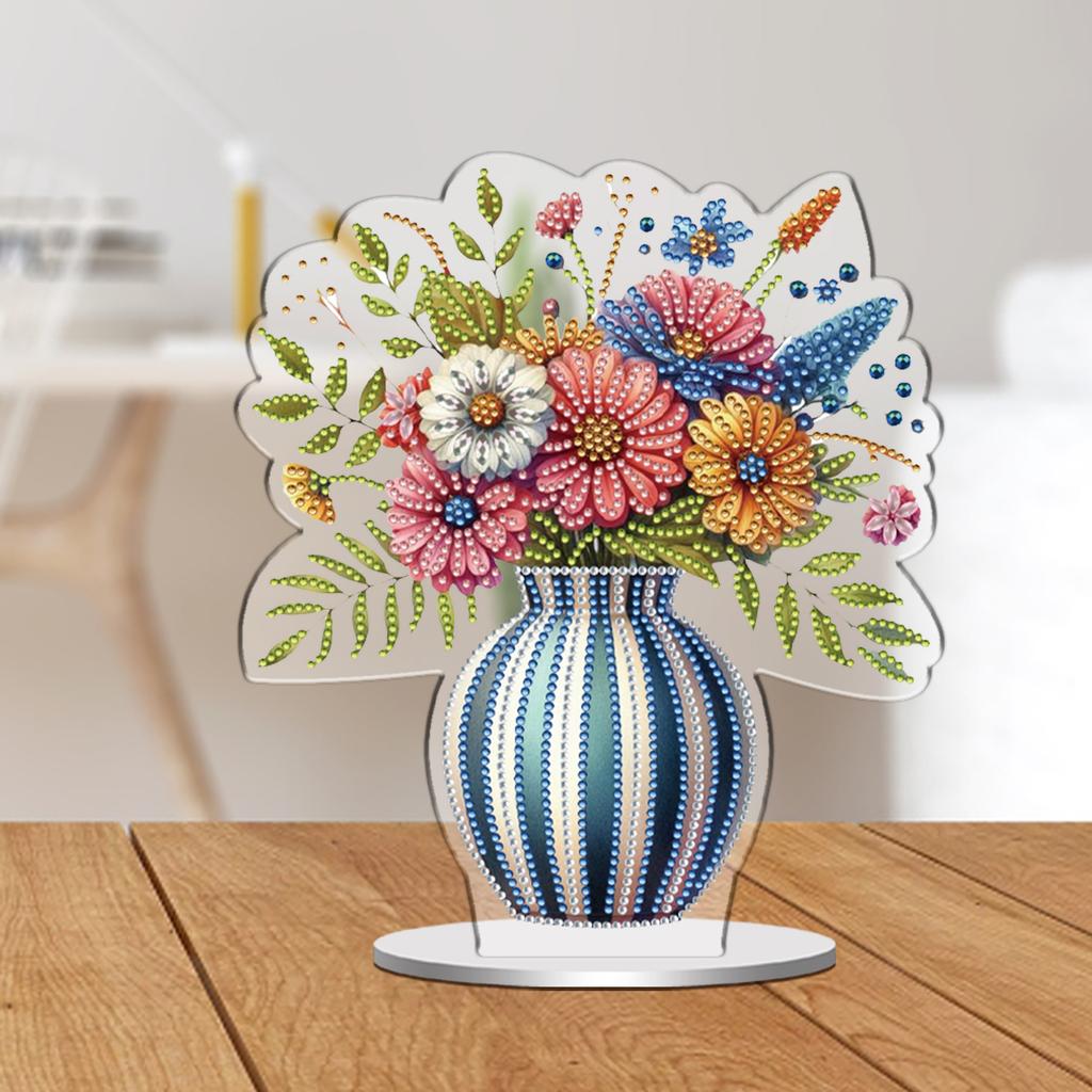 2D Flat DIY Desktop Diamond Art Kits Double Sided Print Single Side Drill Gem Painting Ornament for Adults Gift Home Decor