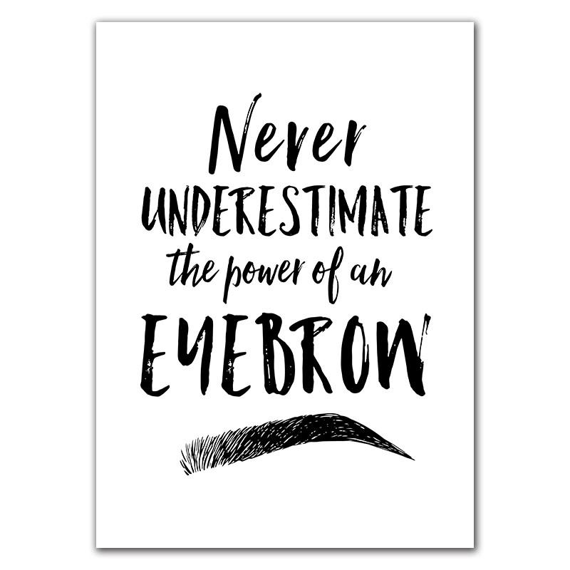 Black And White Fashion Girl Wall Art Pictures Lip Eyebrow Makeup Canvas Painting Beauty Quote Living Room Decor Painting HD3136