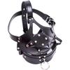 Leather Bondage Pussy with Detachable Silicone Dildo Mouth Gag Adjustable Head Harness  Fetish Dog Slave Female Restraints