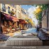 Oil Painting Paris Street Cafe Backdrop French Bistro Sidewalk Photography Background