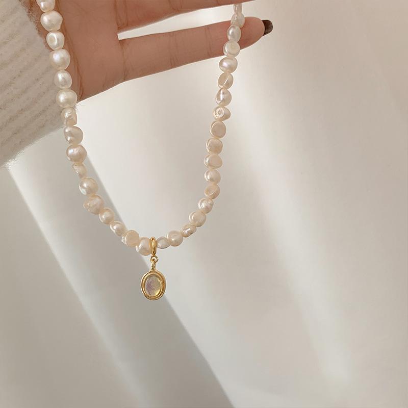 Hochwertiger Mode-Opal-Anhänger Natürliche Süßwasserperle 14K Gold Filled Damen-Kettenhalskette Geburtstagsgeschenke Kein Ausbleichen