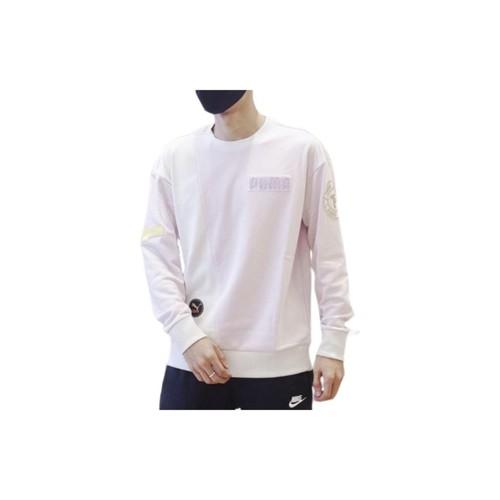 PUMA Color-Blocked Letter Logo Crewneck Sweatshirt Unisex Purple