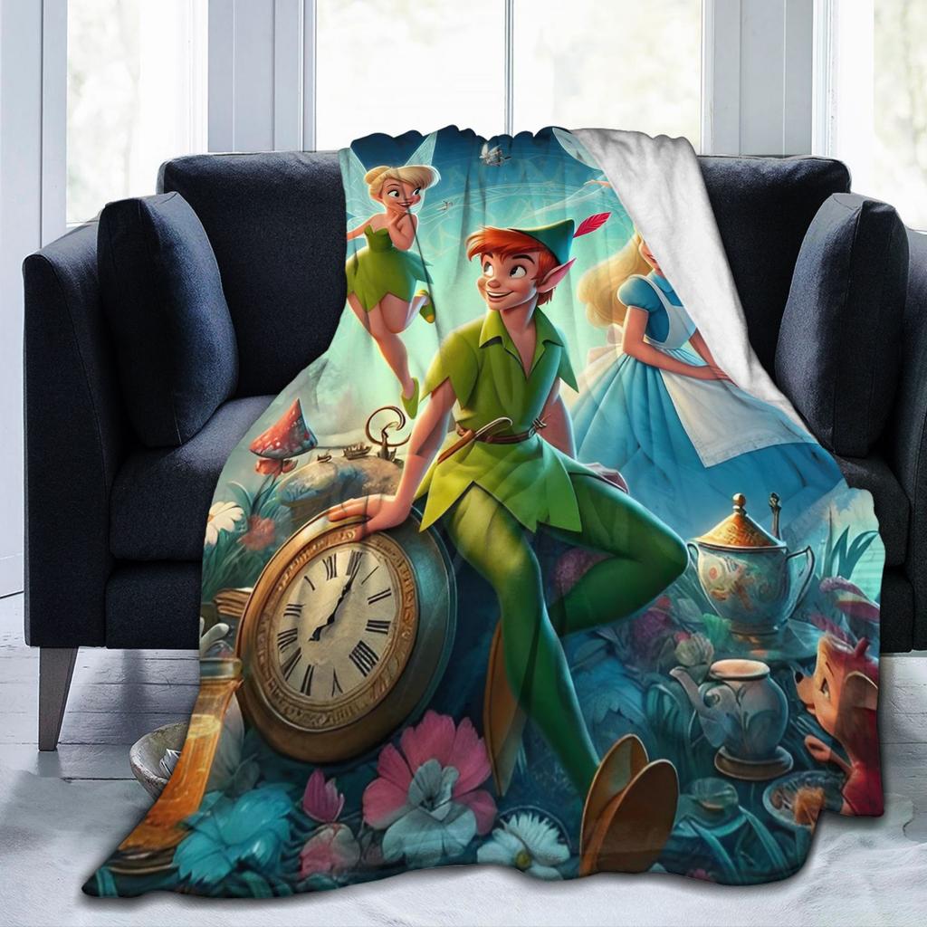 Peter Pan Tinker Bell Blanket  Wool Awesome Warm Throw Blankets for Bedding Lounge  Winter