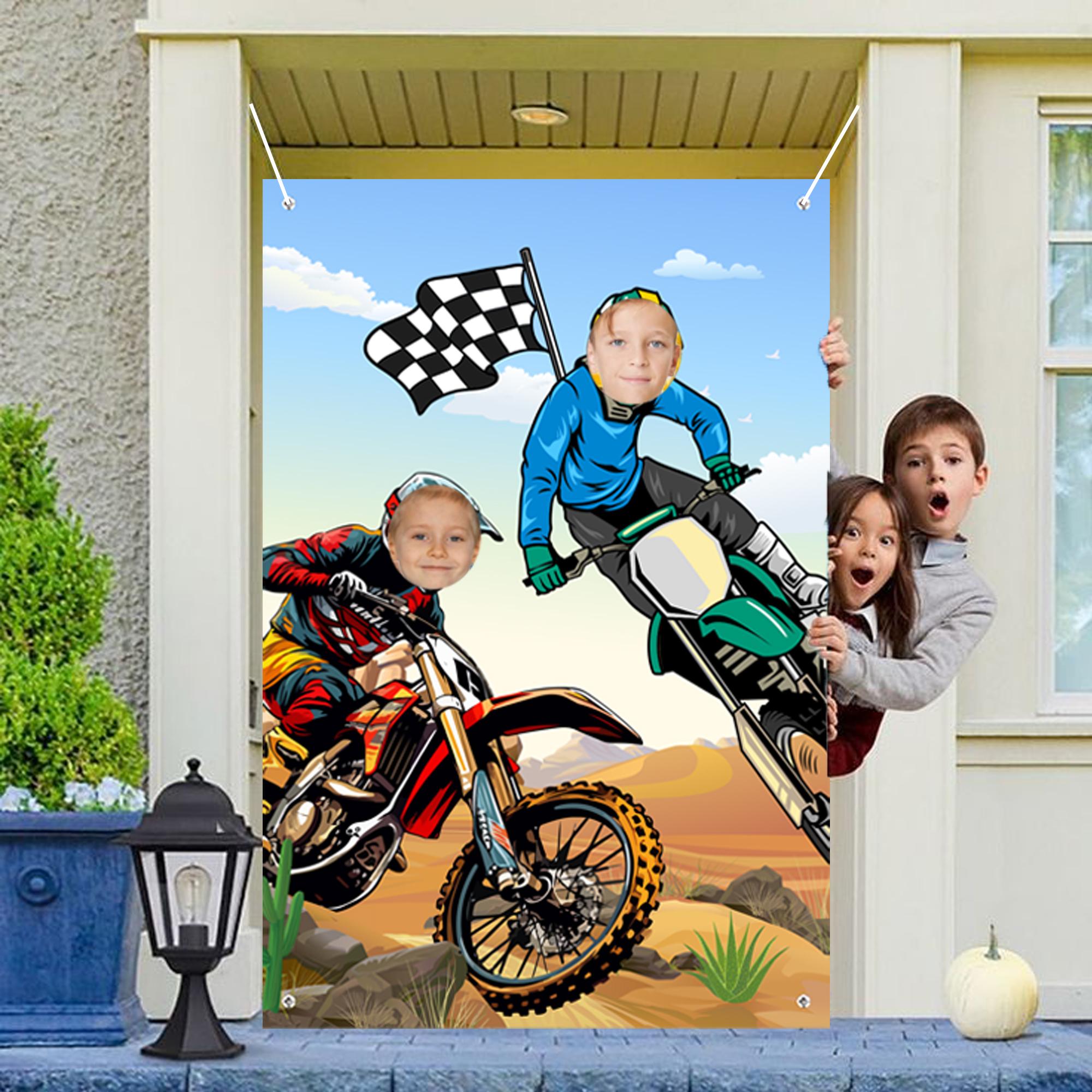 

59.06 x39.37 Dirt Bike Photography Background,Motocross Photo Backdrop, Motocross Face Photography Backdrop красный