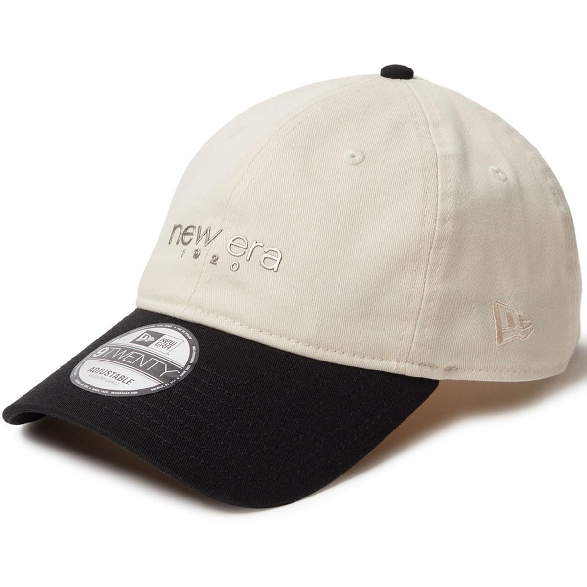 

New Era 9TWENTY TPU Cap with Metallic Logo in Light Sizes NER36C6343 Two-Tone Cream/Black, M/L, 14388810,