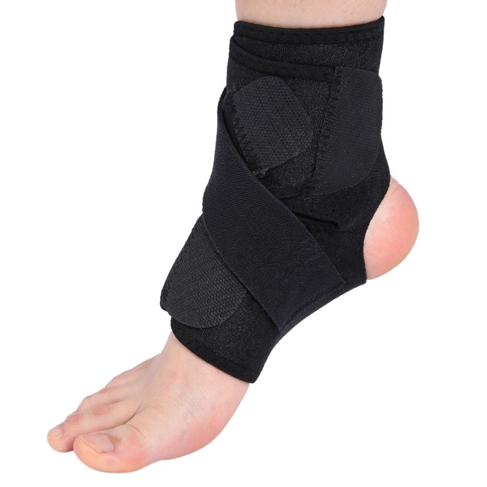 Adjustable Breathable Ankle Support Brace Foot Sprain Injury Pain Wrap Strap Protector Black