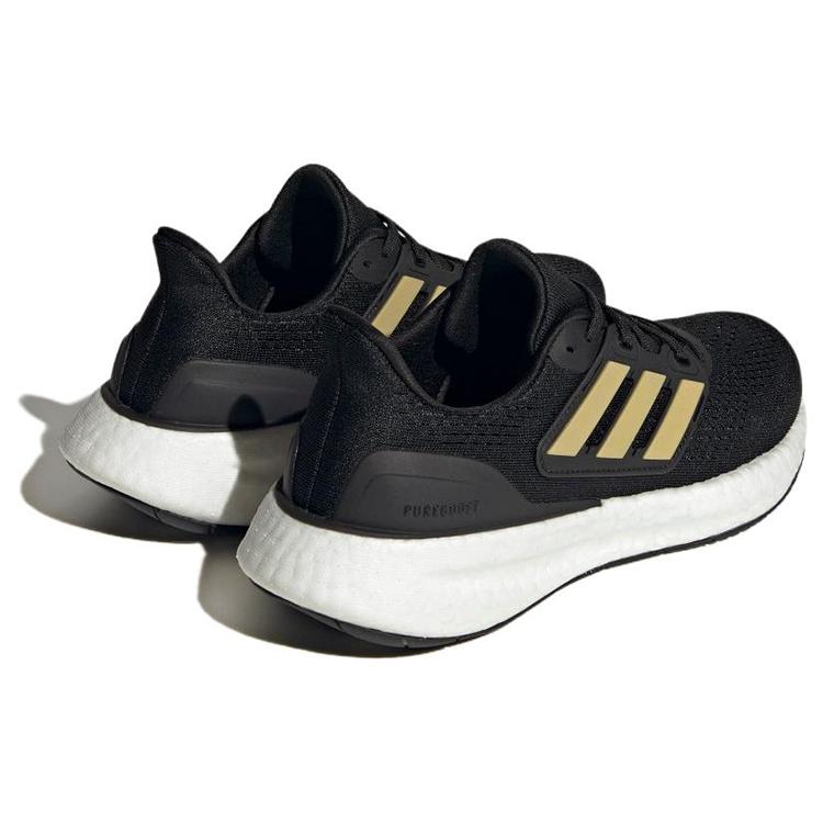 New Adidas PureBoost 23 Shoes 'Black Gold Metallic' Women's IF2391