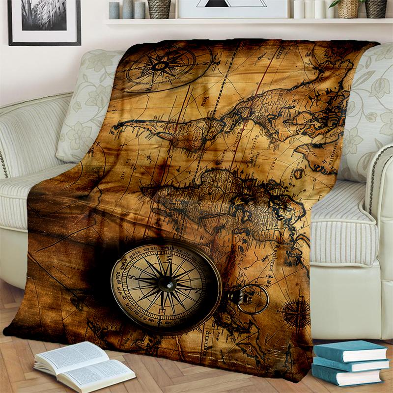 29 Style New Retro Marine Nautical Chart Compass Blanket,Soft Throw Blanket for Home Bedroom Bed Sofa Travel Office Cover Kids
