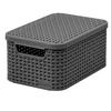 Storage Box with Lid, Gray, 39 Cm