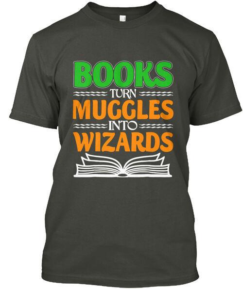 

Books Muggles Into Wizards T-Shirt Made in the USA Size S to 5XL 3XL