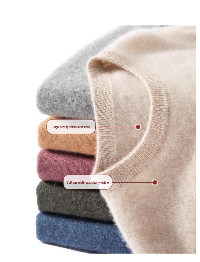 Pull en Cachemire pour Homme: Pull Col Rond Bas, Style Décontracté Chic pour l'Automne/Hiver 2025