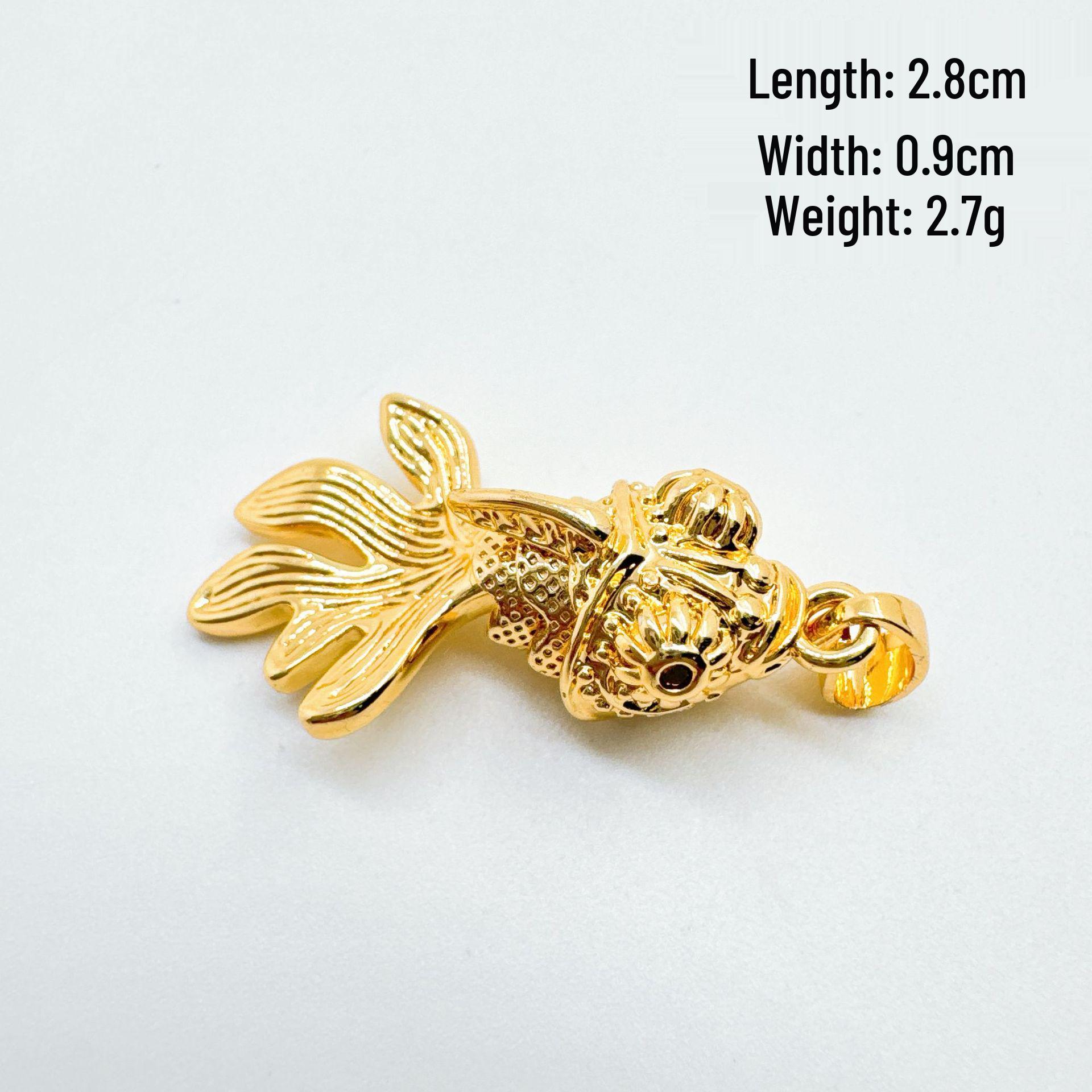 European & American Style 18K Gold-Plated Colorful Goldfish DIY Pendant Accessory
