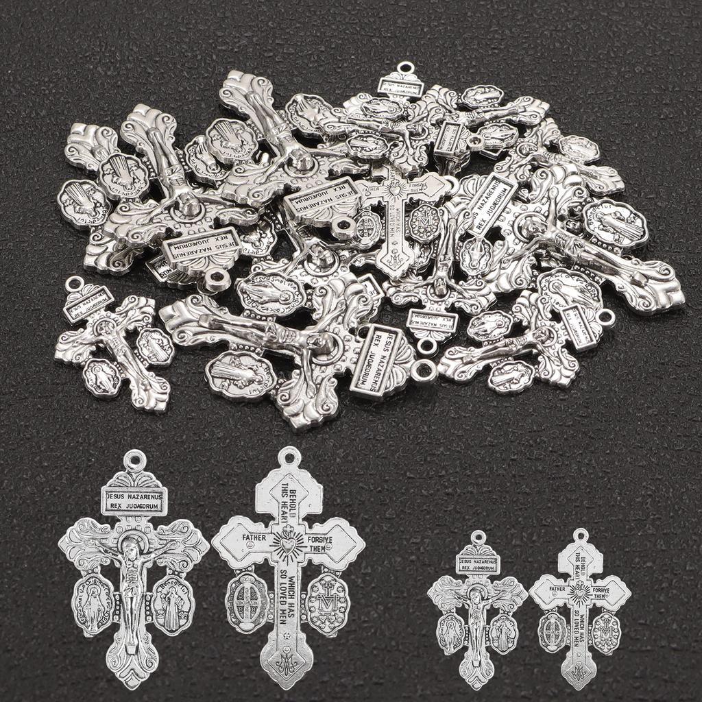 5/20PCS Forgiveness Crucifix Make Rosaries Exorcism St.Benedict Cross Pendant DIY Rosary Chaplet Jewelry