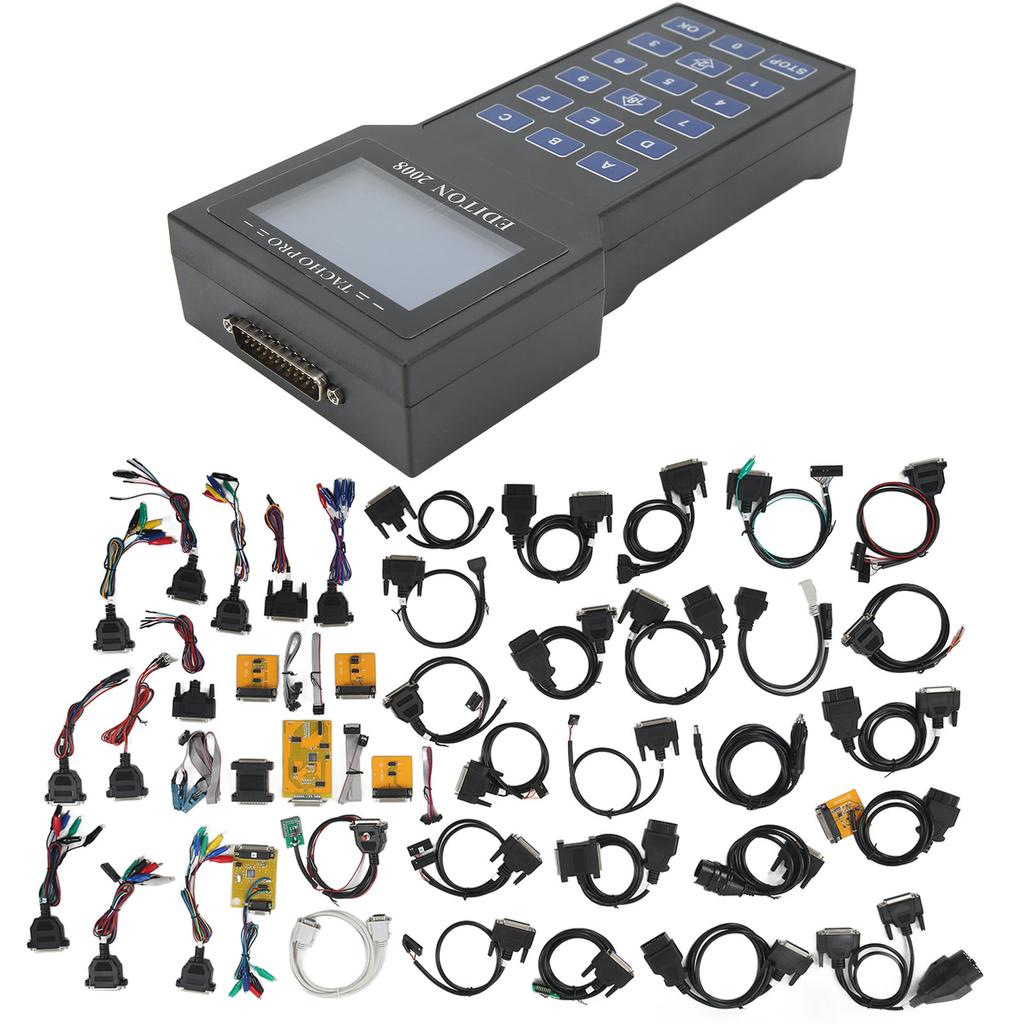 For Tacho Pro 2008 Mileage Adjuster Full Cable Dash Programmer LCD Display Backlit Universal Tool