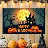 Scarecrow Halloween Tapestry Haunted House Full Moon Pumpkin Bat Tree Holiday Wall Hanging Bedroom Dorm Party Cloth