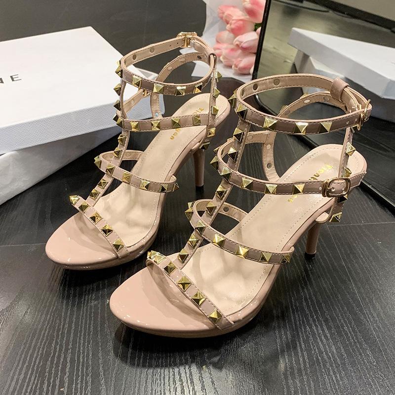 

Туфли на низком ходу из вискозы, толстый каблук, заостренный носок, однотонные, сексуальные сандалии на перекрестных ремешках, модные, на высоком каблуке, женские 43