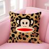 P-Paul Frank Pillow Cute Cartoon Cushion Cover Pillowcase Short Plush Invisible Zipper Room Sofa Cushion Cover