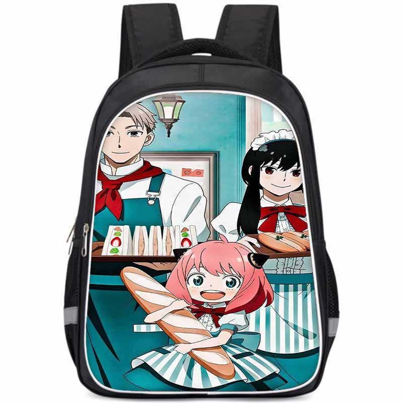 Geräumiger Spy Family Rucksack für Kinder Leichte Oxford-Stoff Schultasche