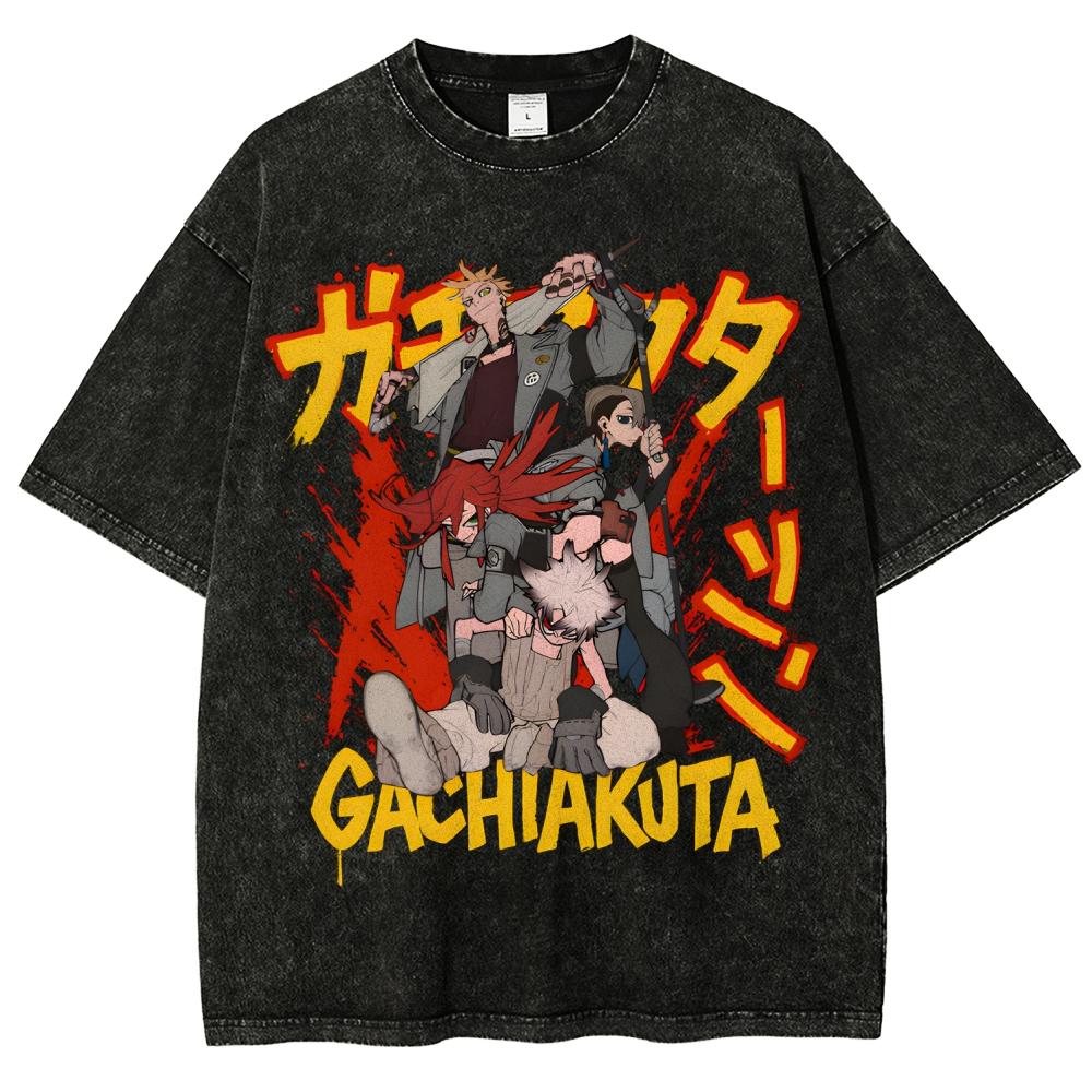 

Gachiakuta Print Aicd Washed Tshirt Unisex Women Oversized Yk Casual Cotton High Street Hip Hop Short Sleeve FeUnisex Unisex Clothing M