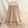 Retro Jacquard Knitted Half Skirt for Women Autumn/Winter Mid Length Skirt
