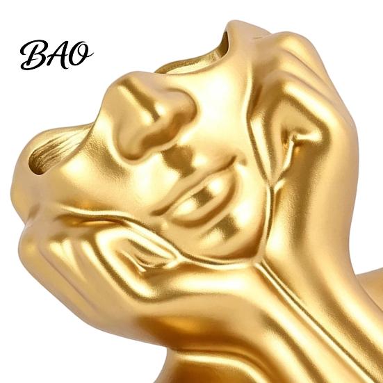 Creative Sculpture Desk Accessory Abstract Face Vase, Artistic Female Pen Holder, Makeup Brush Organizer for Pens Modern Decorative Vase Centerpiece