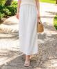 Helingbon Straight Slit Long Skirt Cover-Up White Hj205