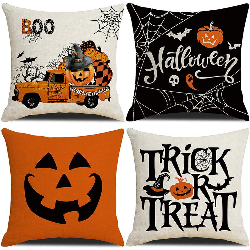 Halloween Pillowcase Pumpkin Skull Funny Ghost Cushion Cover Sofa Living Room Decoration Pillow