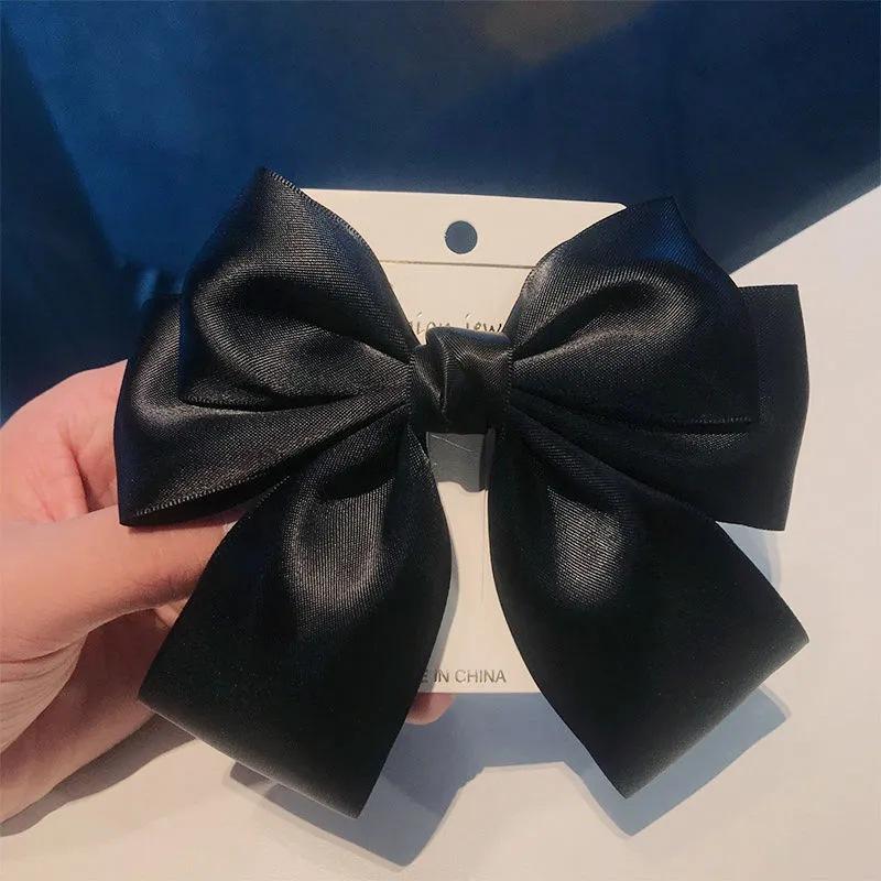 

Solid Color Bow Ribbon Hair Clip New Women Bowknot Barrettes Women Ponytail Clip Headband Girls Hair Accessories Gift чёрный