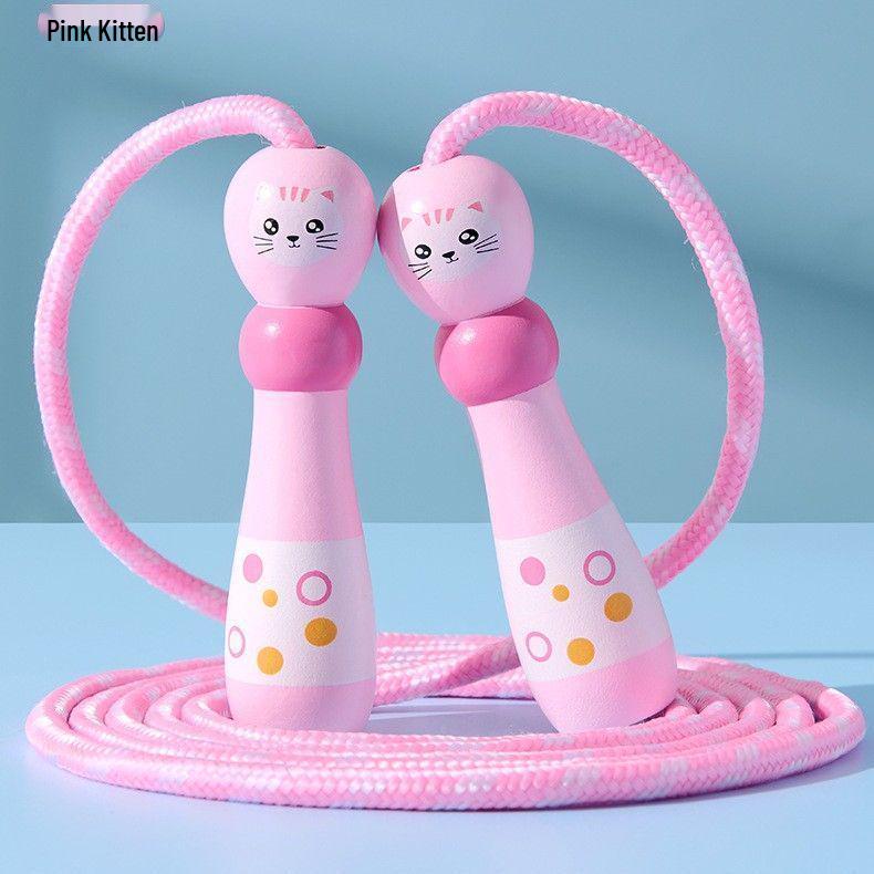 Kids Wooden Handle Cotton Jump Rope for Beginners – Ideal for Primary School and Kindergarten Boys & Girls