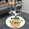 1PC Capybara Office Round Area Rug, Mat Suitable For Office, Under Office Chairs Bedroom Living Room Home Decor, Room Deco