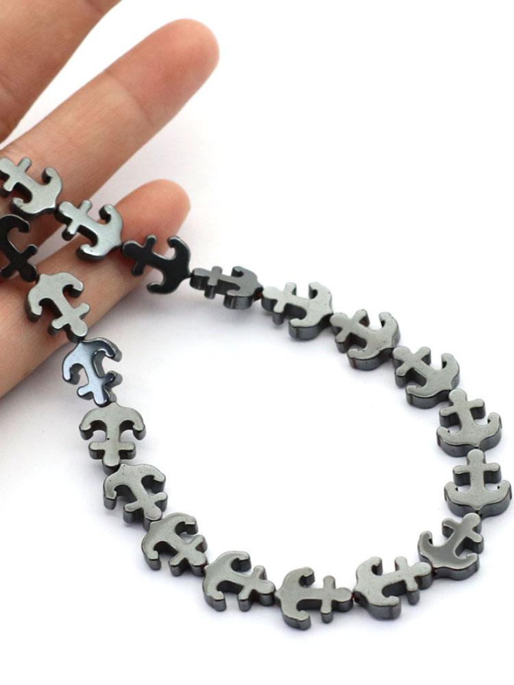 Noter Real Natural Hematite Stone Beads For Jewelry Making Shell Fish Anchor Healing Beaded Bag DIY Bracelet Necklace Wholesale