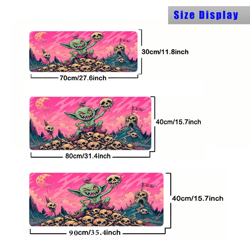 Goblin Schädel Berg Gaming Horror Mauspads Spielmatte 24"X14" MTG TCG Schreibtischmatte für Arbeit Spiel PC Laptop Teppich MousePad