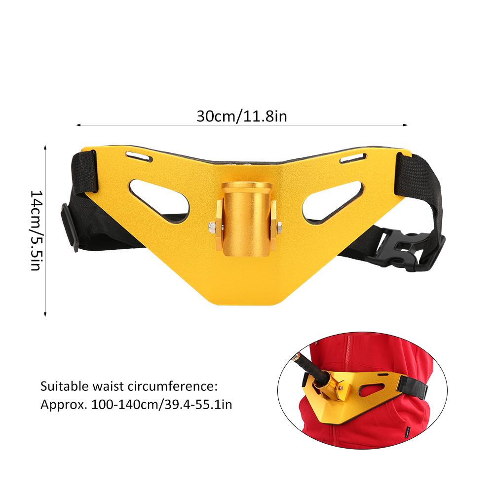 Aluminium Alloy Adjustable Fishing Fighting Belt Stand Up Gimbal Padded Fish Rod Holder(golden )