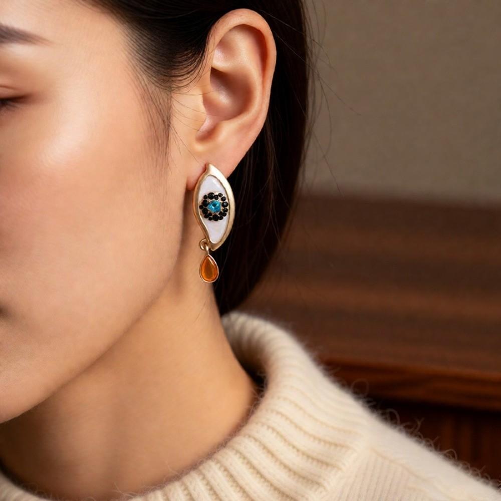 Devil's Eye Bohemian Punk Ear Stud Zircon Vintage Long Drop Earrings Valentine's Day Gift