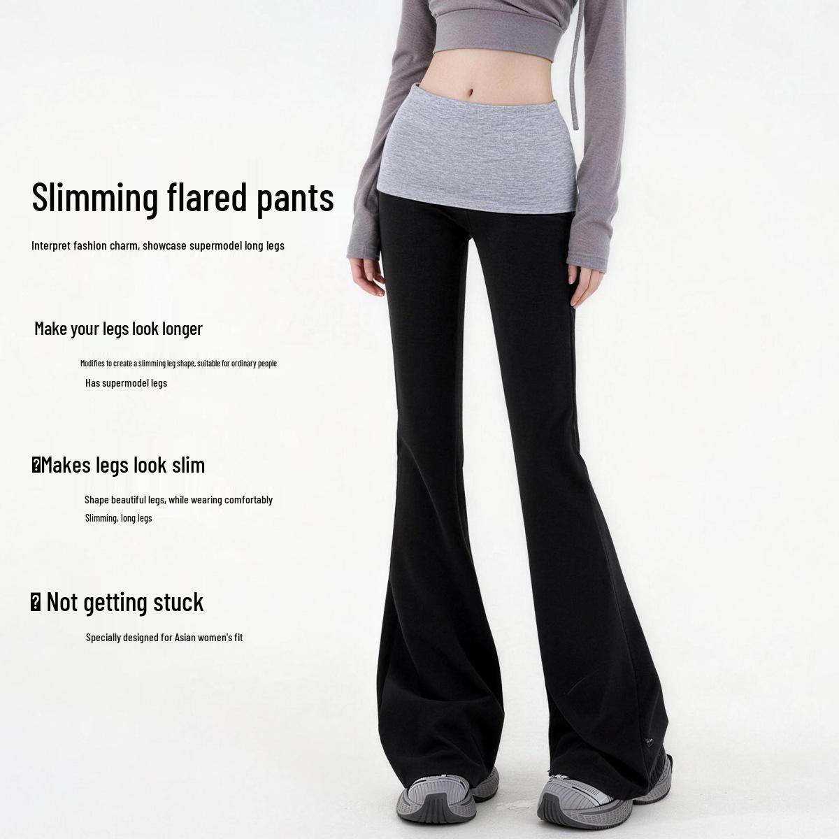 Women s Slim Fit Color Block Patchwork Micro Flare Yoga Pants XL чёрный