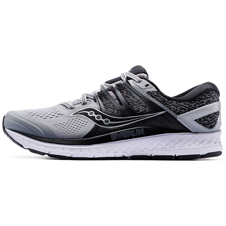 Saucony Omni ISO Comfortable Versatile Mesh Breathable Lightweight Slip-Resistant Support Low-Top Casual Running Shoes Men sneaker Gray Black S20442-2