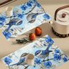 Watercolor Bluebird Meal Mat Fresh Countryside Waterproof Oil proof Table Mat Healing Series Insulated Meal Mat