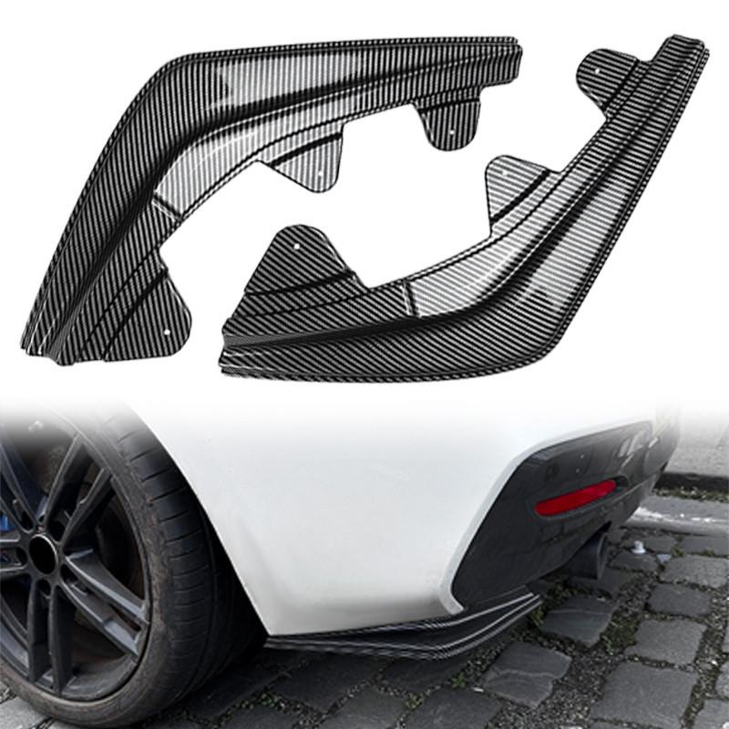 1 Ζεύγος Μαύρο/Ανθρακονήματα Χείλος Πίσω Προφυλακτήρα Διαχύτης Σπόιλερ για BMW Σειρά 1 F20 F21 LCI M Sport 2015-2019