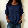 Women's Color Neck Short Sleeve T-Shirt for Casual Wear