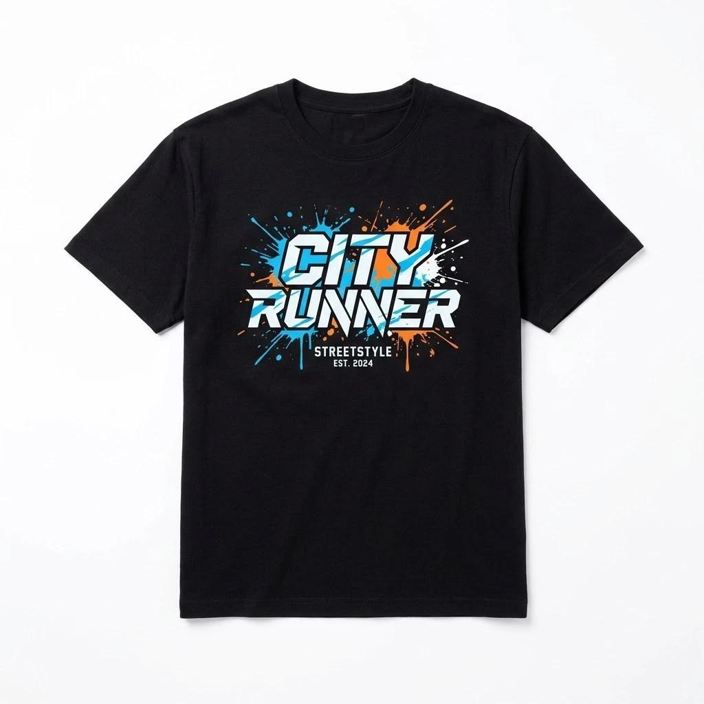 City Runner Streetstyle T-Shirt Men s Graphic Casual Tee Urban City Life Apparel XXL