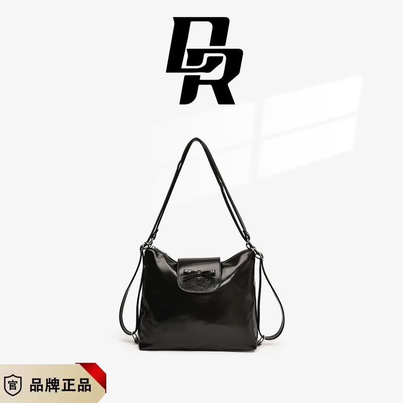 Fashion multi-functional double shoulder bucket bag New versatile women s bag Premium soft leather shoulder messenger bag