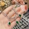 Camellia Women's High-End Elegant Artificial Emerald Bracelet Full Diamond Imitation Tourmaline Jewelry