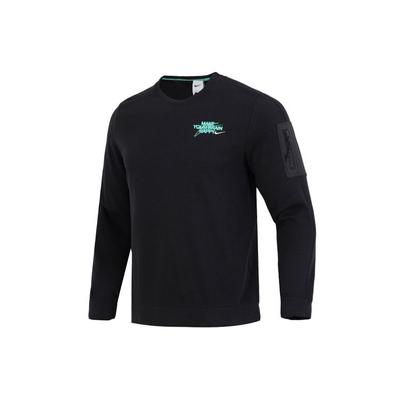 Nike Einfarbiger Pullover mit buntem Buchstaben-Print-Logo Sweatshirt Herren Sweatshirt Schwarz DQ7867-010