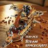1549PCS Retro Steam Spaceship Spacecraft Building Blocks,Propeller Aircraft Puzzle Assemble Brick Educational Toys Science Gifts