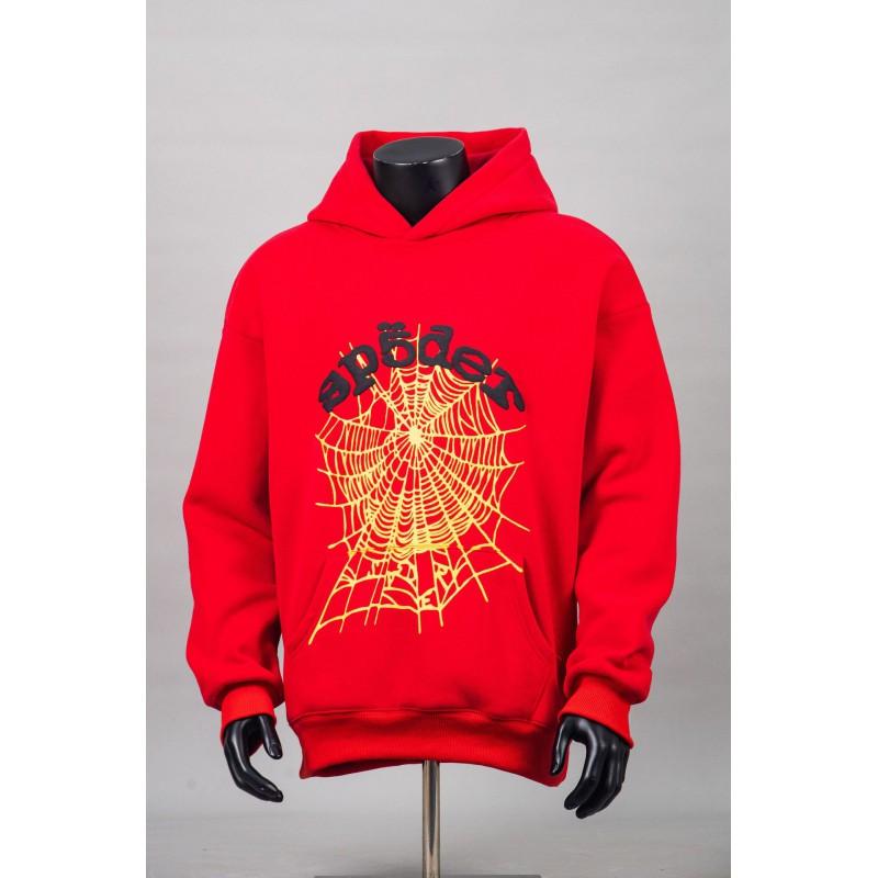 Mens Oversized Hooded Sweatshirt With Spiderweb Foam Print Cotton Fleece-Lined