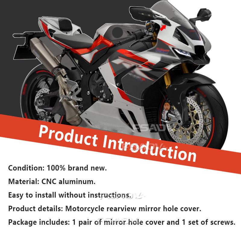 For Honda CBR1000RR Rearview Mirror Hole Cover CBR1000 RR 2020 2021 2022 2023 Motorcycle Windscreen Driven Mirror Eliminator Cap