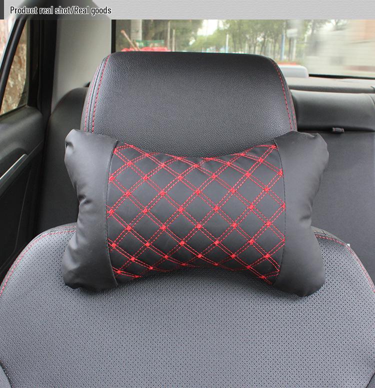 Universal Red Wine Car Neck Pillow & Lumbar Support Cushion for All Seasons, for Both Adults and Children.